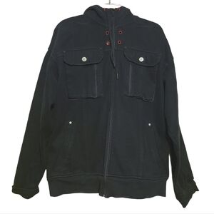 Lululemon | Men's Classic Black Full Zipper Scuba Hoodie Sweatshirt (Size XL)